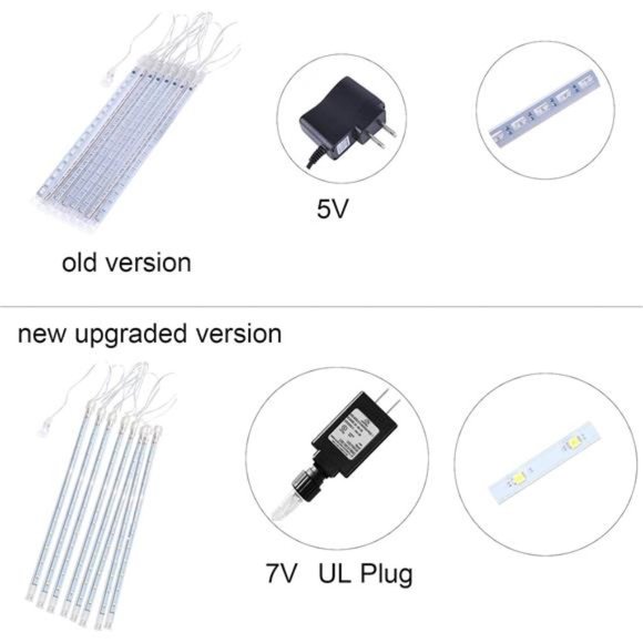 Rain Drop Lights, LED Meteor Shower Lights 11.8 inch 8 Tubes 144leds,Icicle Snow - Picture 2 of 6